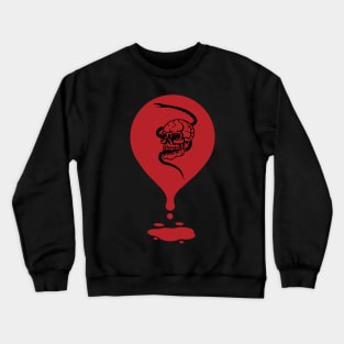 Snake in Skull With Dripping Blood Crewneck Sweatshirt